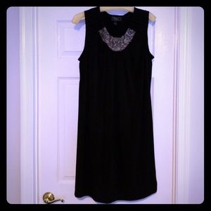 Black dress with accent neckline